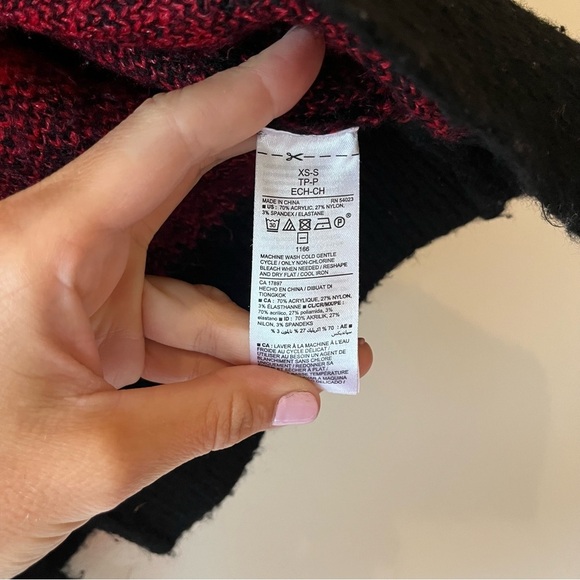 Old Navy Buffalo Plaid Open Cardigan XS-S Cozy Chunky Knit Fall Winter Layering - Picture 3 of 7